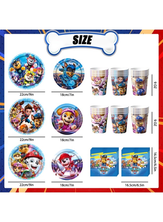 FRUITFUL PARTY Paw Patrol Birthday Party Tableware Set for 30 Guests, 120PCS Paw Patrol Party Supplies with Plates Cups Napkins, Kids Paw Patrol Party Decoration Supplies - Image 2